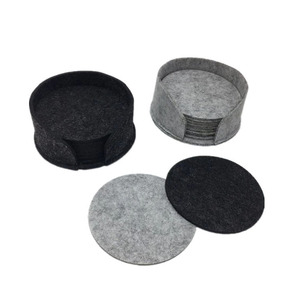 Ensemble de sous-verres ronds en <span class=keywords><strong>feutre</strong></span> de laine gris écologiques en vrac pour boissons sous-verres de table en <span class=keywords><strong>ardoise</strong></span> faits à la main pour verres tasses - Product Image 3