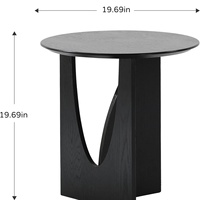 Table d'appoint ronde moderne avec finition noire pour salon ou chambre à coucher, meubles de maison
