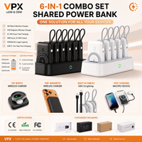 Stasiun Pengisi Daya Nirkabel Magnetik Cepat Multi Power Bank Portabel 10000mah 6 in 1 Power Bank Rumah Tangga
