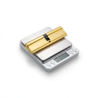 Cylindre de serrure Wellone extra long 120 mm (60/60) profil européen en laiton, forme gourde, double ouverture, 3 clés ordinaires, nickel