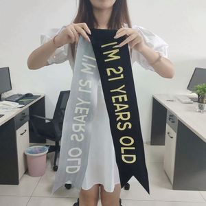 Cinta de poliéster ecológica con diseño personalizado, estampada digitalmente, para desfile de belleza, con la inscripción 'Feliz Cumpleaños', muy vendida. - Product Image 6