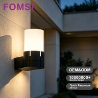 Lampe murale LED FOMSI en aluminium noir 12W, IP65, étanche, sans éblouissement, pour villa, hôtel, jardin, maison