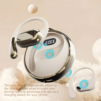 Auriculares deportivos inalámbricos con gancho para la oreja BTV 5.5, impermeables IPX3, con estuche de carga chapado de 200 mAh, no intrauditivos, al por mayor