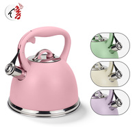 Bouilloire sifflante 3L en acier inoxydable avec logo personnalisé, qualité alimentaire, pour cuisinière à induction, vente en gros usine