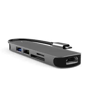 USB Hub 5 In 1 HD 4K Usb 3.0 Transfer Data Kecepatan Tinggi 5 Port Stasiun Multi Dock