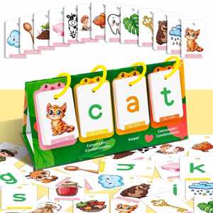 Herramienta de Aprendizaje para Preescolar y Jardín de Infancia, 80 Piezas, Tablas de Palabras CVC y CVCC, Juegos de Fonética, Tarjetas de Memoria - Product Image 3