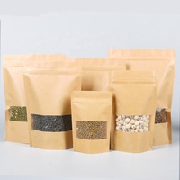 Wholesale Resealable Zipper Stand up Brown Kraft Paper Coffee Bag Pouch Tea Bags Packaging Materials Mylar Bags for Food Storage