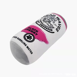 Jouet pour chien en peluche écologique en forme de canette de soda, jouet interactif qui couine pour les chiens de petite et moyenne taille, utilisation en intérieur - Product Image 2