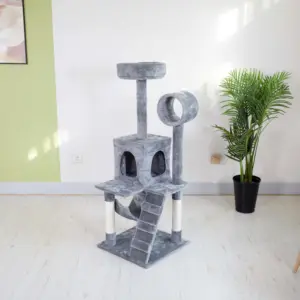 High Quality And Low Price Modern Beige Luxury Solid Wood Cat Tree House For Cat Pet