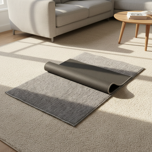 Tapis anti-salissures d'intérieur lavable 60x75cm gris, motif moucheté 100% coton, SUPER ABSORBANT, antidérapant - Product Image 5