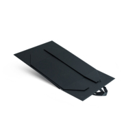 Boîte rigide magnétique noire de luxe prête à être expédiée, emballage en papier pliable, logo personnalisé imprimé, fermeture magnétique, boîte cadeau pour chaussures