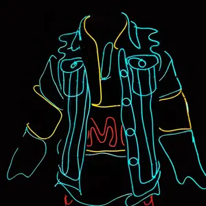 <span class=keywords><strong>Ropa</strong></span> Luminosa con Cable EL de Carnaval, <span class=keywords><strong>Ropa</strong></span> LED Luminosa Lista <span class=keywords><strong>para</strong></span> Usar, <span class=keywords><strong>Ropa</strong></span> de Baile Brillante de Neón, Disfraces <span class=keywords><strong>para</strong></span> Espectáculos Nocturnos - Product Image 3