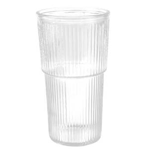 แก้วน้ำลายทางขนาด 600 มล. พร้อมฝาและหลอดดูด แก้วใสสำหรับน้ำผลไม้ น้ำเปล่า และกาแฟเย็น แก้วน้ำ แก้วมัค - Product Image 6