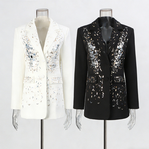 Giacche Autunnali da Donna con Paillettes M-2XL, Design Artigianale con Dettagli Laterali - Product Image 1