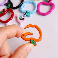 Porte-clés ressort en forme de pomme, mousqueton en forme de pomme, anneaux à ressort en forme de pomme, accessoires DIY, connecteur de bijoux, breloque pour sac à main