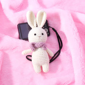 Chaîne de sucette en tricot fait main pour bébé, avec poupée lapin et hochet de dessin animé apaisant pour la préhension, jouet pour nouveau-né, coffret cadeau - Product Image 3