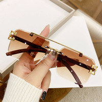 Nouvelles lunettes de soleil carrées sans monture, vente en gros, lunettes de mode, haute qualité, protection UV400, lunettes de soleil de marque pour femmes