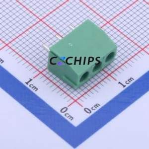 DB301V-3.81-3P-GN-S Screw Terminal Block Through hole Component (THT),P=3.81mm Connector 1x3P 3.81mm Green Through Hole - Product Image 2