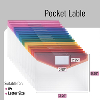 Enveloppes à rabats colorées format lettre A4 à fermeture à pression en plastique transparent personnalisées pour documents enveloppes en plastique