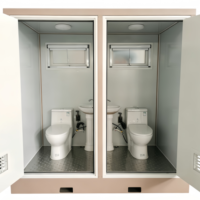Toilettes mobiles préfabriquées en conteneur, sanitaires publics modulaires d'extérieur