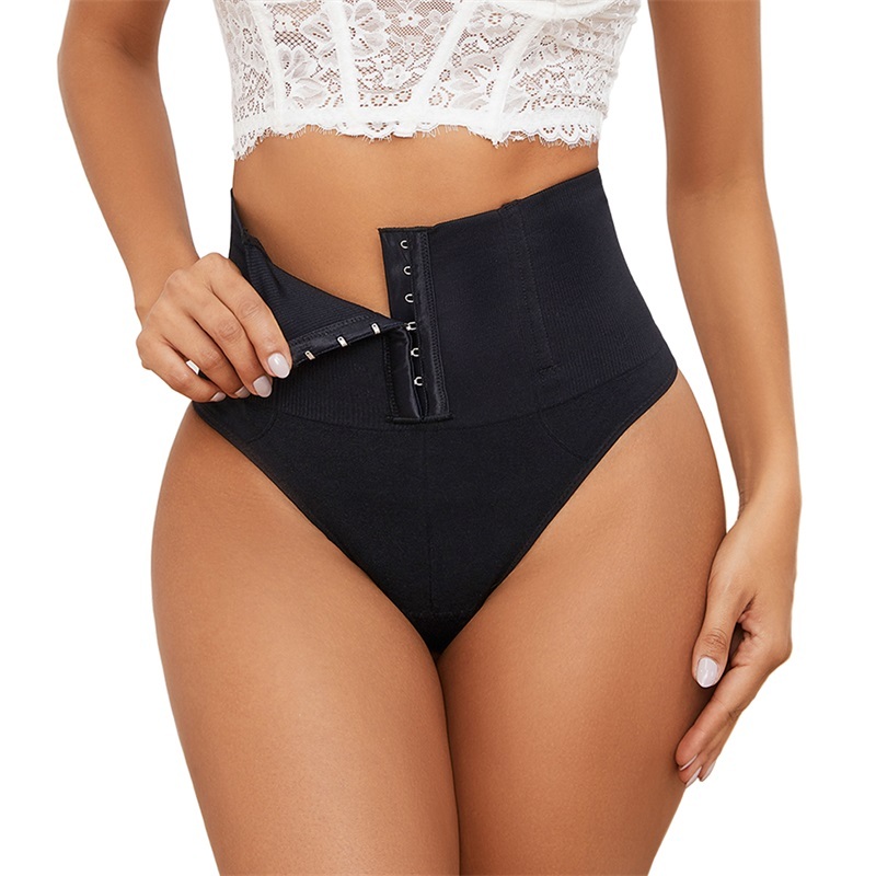 Seamless Tummy-Control Thong (3D004): side profile showing zones and edge stability