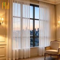 Cortina de Voile con Textura de Lino Ignífuga y Pliegues Personalizados IFR, Opciones Personalizables para Ventanas Francesas, Uso Comercial y Residencial
