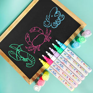 Marqueurs à craie liquide néon-stylos à craie effaçables <span class=keywords><strong>pour</strong></span> tableau noir, fenêtre de <span class=keywords><strong>voiture</strong></span>, verre, miroir, tableau noir avec pointe Fine réversible - Product Image 5