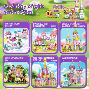 Woma Blocs de construction en plastique ABS assemblés unisexe, très vendus à l'international, Château de rêve de princesse, petites particules, jouet DIY fantaisie - Product Image 3