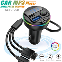 Lecteur MP3 Bluetooth pour voiture, émetteur FM, modulateur MP3, lecteur mains libres, récepteur audio, chargeur USB C avec câble de charge 3 en 1
