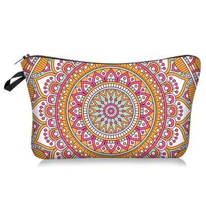 Trousse de maquillage <span class=keywords><strong>Mandala</strong></span> Flowers Trousse de maquillage à motif imprimé personnalisé avec fleurs avec fermeture éclair Sacs à cosmétiques - Product Image 4