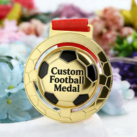 Médailles et trophées sportifs personnalisés en métal doré gravé en 3D à bas prix pour le football