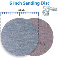 Disques de ponçage en céramique de qualité supérieure de 6 pouces, sans poussière, à fixation auto-agrippante, ronds, anti-colmatage, grain 60, OEM # -320 #   Ponceuse orbitale aléatoire