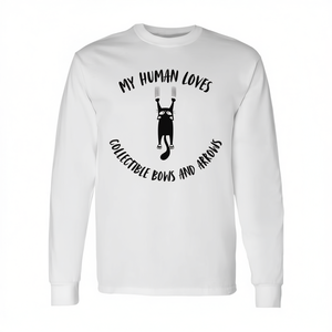 Camiseta de manga larga para padres de gatos con diseño de arco y flecha coleccionable de My Human Loves - Product Image 2