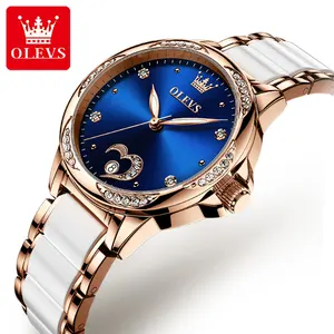 OLEVS 6631 Wholesale Crystal Fashion 3 Atm Water Resistant Stainless Steel Diamond Women Watches Automatic Mechanical