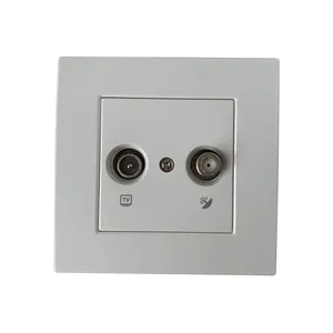 Eu Standaard Pc Materiaal Tv Telphone Socket Groothandel Data Socket Outlet Rj45 Satelliet Stopcontacten F Connector