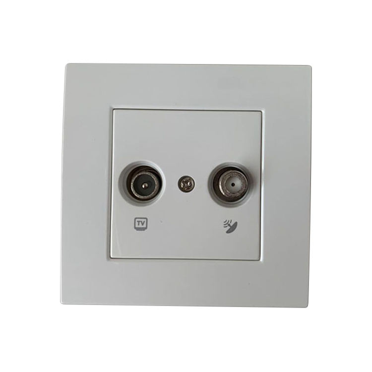 Eu Standard Pc Material Tv Telphone Socket Wholesale Data Socket Outlet Rj45 Satellite Wall Sockets F Connector