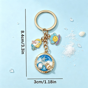 Factory Custom Metal Ocean Keychain Zinc Alloy Enamel Sea Horse Shell Dolphin Keyring Customized Logo Sea Animal <b>Key</b> <b>Chain</b> - Product Image 4