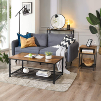 Table basse moderne en bois à 3 niveaux avec rangement pour salon, mobilier de maison - Vente en gros