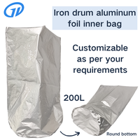 Sac en vrac FIBC à fond rond en feuille d'aluminium thermoscellable, résistant à l'humidité, 200L, antistatique, pour poudres et granulés chimiques, impression en héliogravure