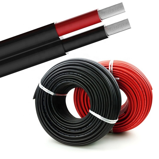 PV DC Cable 4mm 6mm 10mm Electrical Wire Cable PV System Photovoltaic Twin Wires Tinned Copper/Copper Conductor Solar Cable