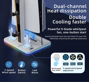 RGB многофункциональная охлаждающая вертикальная подставка с двойным контроллером зарядная док-станция для Ps5 Slim Digital/Disc Version консоль - Product Image 3