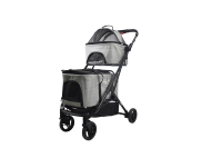 Poussette double pliable à une main en aluminium léger pour animaux de compagnie, 4 roues, pour petits chiens, capacité 20 kg, vente en gros