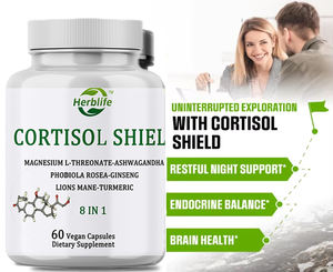 Herblife OEM/ODM Cortisol Shield - Cápsulas <span class=keywords><strong>de</strong></span> Ashwagandha, Magnesio L-Treonato, Rhodiola Rosea, Melena <span class=keywords><strong>de</strong></span> León y Ginseng - Suplemento Rico en Nutrientes - Product Image 2