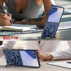 Support tout-en-un pour Samsung pour Galaxy <span class=keywords><strong>ZFlip</strong></span> 7 Armor Design Résistant aux chutes TPU PC Housse de téléphone Grip Mobile Phone Shell - Product Image 3