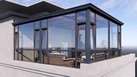 Véranda en verre à toit plat en alliage d'aluminium pour extérieur, cadre de fenêtre personnalisé, design moderne, villa écologique