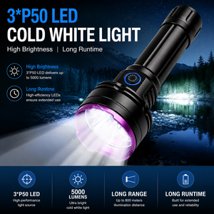 Super brillante tipo C batería recargable pantalla antorcha fuerte luz lámpara de mano impermeable táctica <span class=keywords><strong>LED</strong></span> <span class=keywords><strong>linterna</strong></span> más potente - Product Image 5