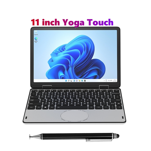 11-Inch Yoga Touch Screen Notebook Tablet PC 2-in-1 Win11 Intel N100 32GB RAM 1TB SSD New US Plug Computadora Portatil Laptop