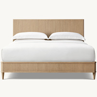 Lit en chêne blanc de style américain moderne personnalisé Rhoohill, lit de qualité supérieure pour l'intérieur, lit queen size, lit king size en bois massif