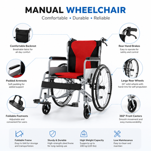 Silla de Ruedas Manual Plegable Ligera LEHO con 1 Año de Garantía <span class=keywords><strong>para</strong></span> el <span class=keywords><strong>Cuidado</strong></span> de <span class=keywords><strong>Ancianos</strong></span> y Personas con Discapacidad, Diseño de Inodoro - Product Image 2