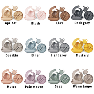 Tùy chỉnh in yếm hút tấm Bát sippy cup muỗng nĩa Silicone trẻ em ăn uống đặt - Product Image 6